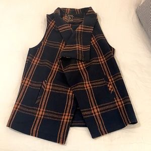 Drapey plaid vest